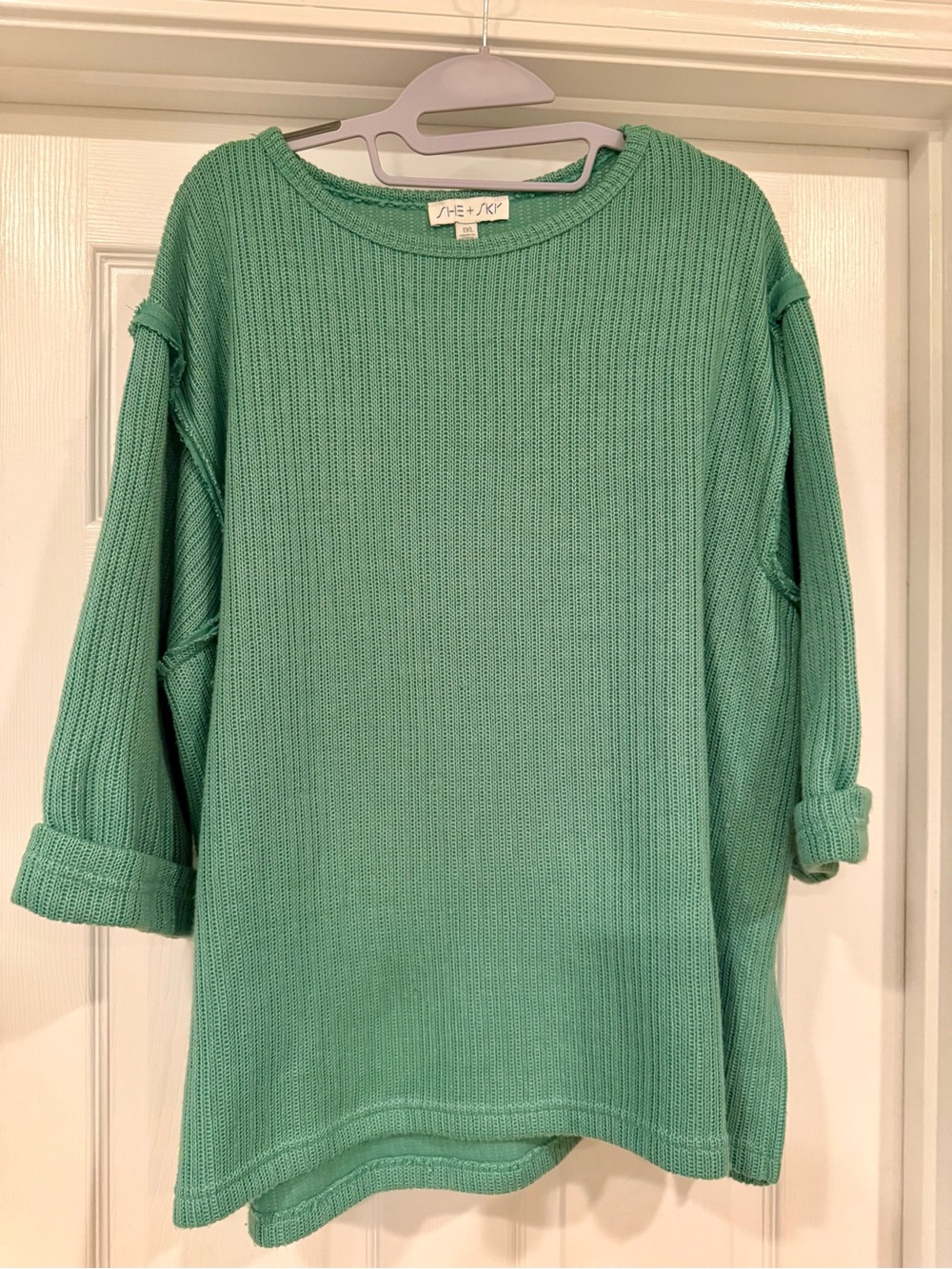 She + Sky green sweater